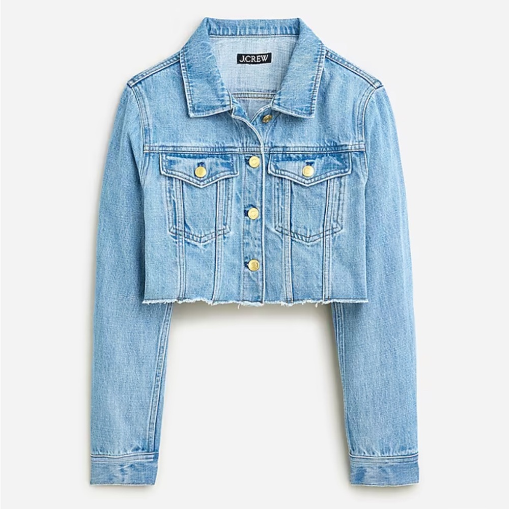 J. Crew Cutoff Denim Jacket (Medium Indigo Wash)